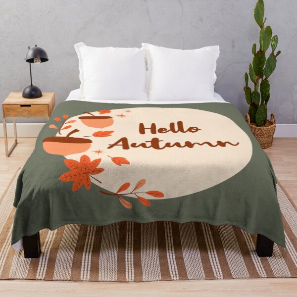Item preview, Hello Autumn Circle Badge Acorns Leaves Fall Quote designed and sold by Little-Miracle.