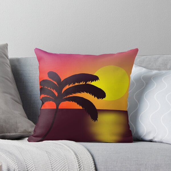 Item preview, Tropical Palm Trees Ocean Sunset Silhouette Art designed and sold by ArtisticJump.