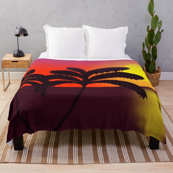 Item preview, Tropical Palm Trees Ocean Sunset Silhouette Art designed and sold by ArtisticJump.
