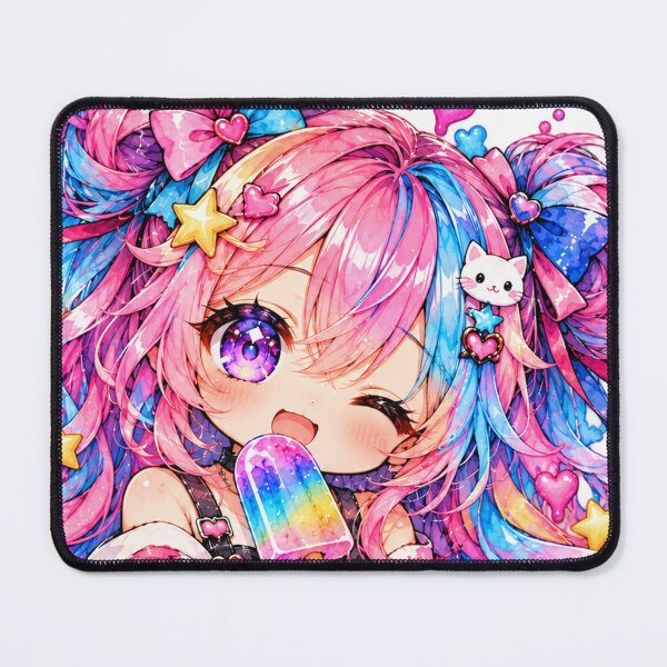 Item preview, Rainbow Sweet Treat – Kawaii Chibi Anime Girl designed and sold by Kubbykat.