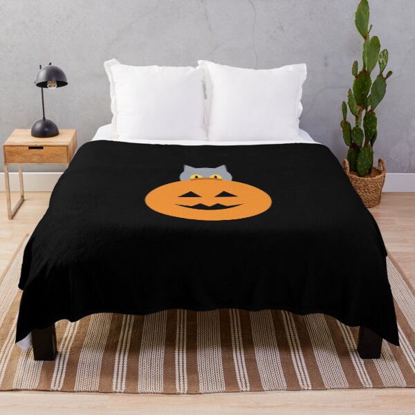 Item preview, Gray Cat Peeking Over Jack-o'-Lantern designed and sold by C-O-O-L.