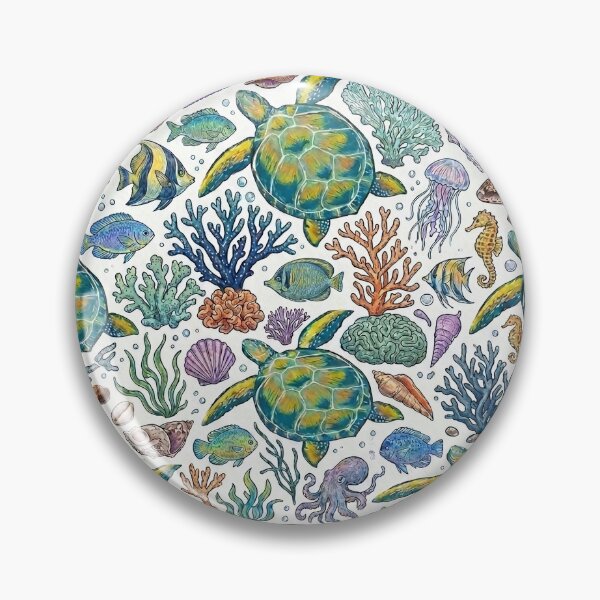 Item preview, Sea Turtle and Ocean Life Illustrated Pattern designed and sold by Marietna2110.