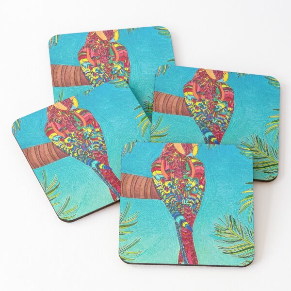 Item preview, Vibrant Mosaic Macaw – Hand-Drawn Colored Pencil Art designed and sold by Elybv.