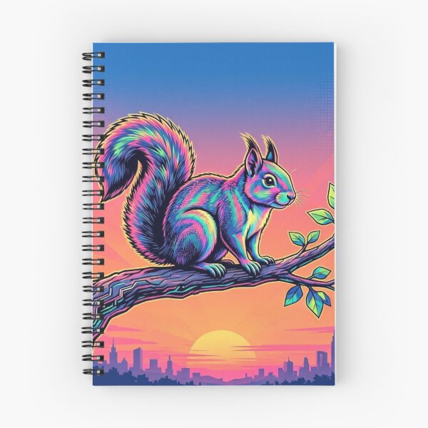 Item preview, Neon Squirrel – Synthwave Wildlife Sunset Illustration designed and sold by Dogandesighn.