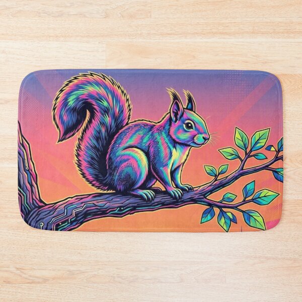 Item preview, Neon Squirrel – Synthwave Wildlife Sunset Illustration designed and sold by Dogandesighn.
