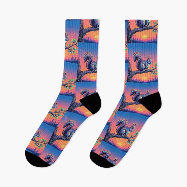 Item preview, Neon Squirrel – Synthwave Wildlife Sunset Illustration designed and sold by Dogandesighn.