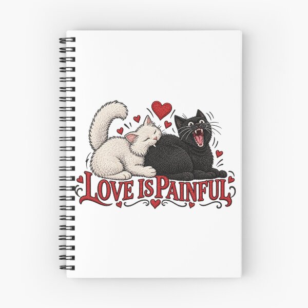 Item preview, Love Is Painful Cat Embroidery designed and sold by selvashop.