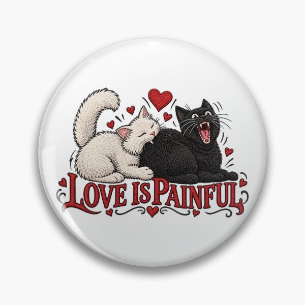 Item preview, Love Is Painful Cat Embroidery designed and sold by selvashop.