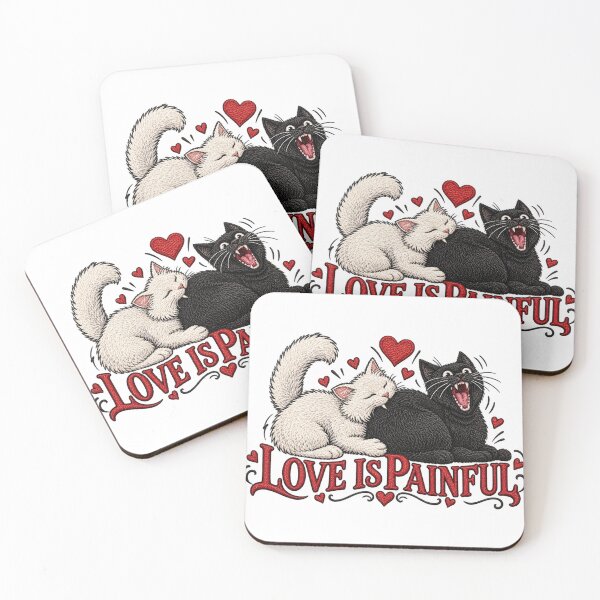 Item preview, Love Is Painful Cat Embroidery designed and sold by selvashop.
