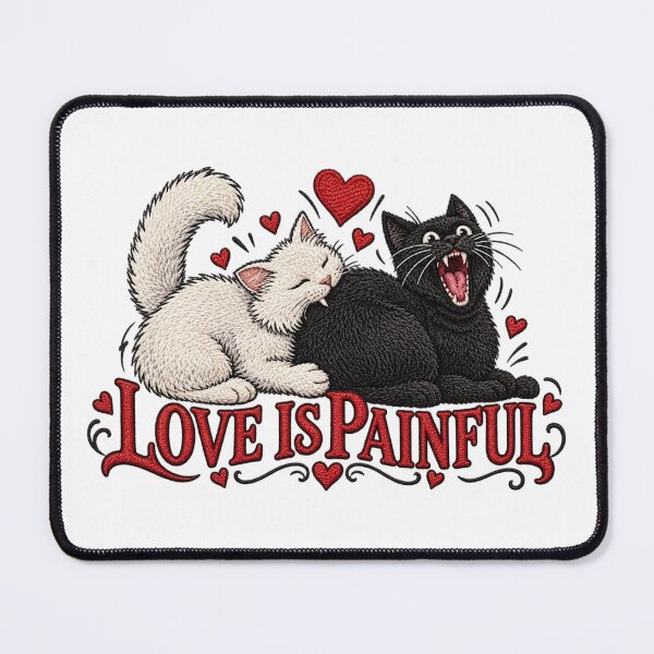 Item preview, Love Is Painful Cat Embroidery designed and sold by selvashop.