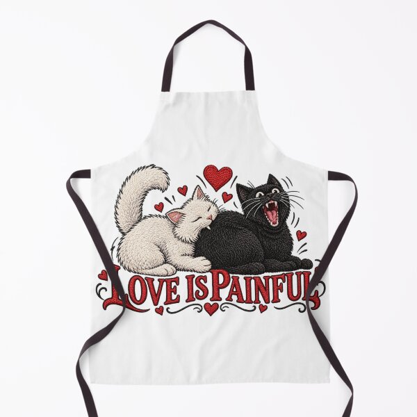 Item preview, Love Is Painful Cat Embroidery designed and sold by selvashop.