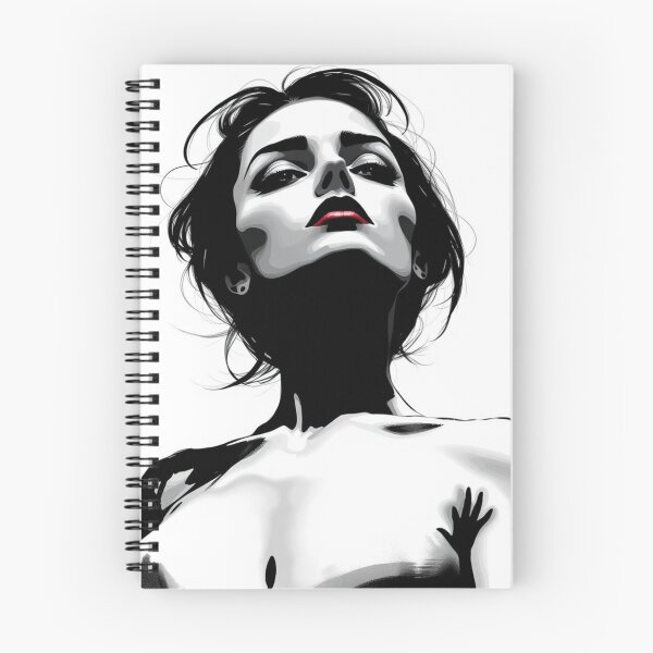 Item preview, Gothic Femme Fatale Portrait - Dark Occult Red Lips Art designed and sold by ERODED SELF.