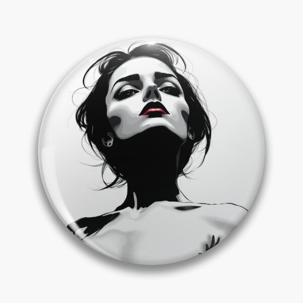 Item preview, Gothic Femme Fatale Portrait - Dark Occult Red Lips Art designed and sold by ERODED SELF.