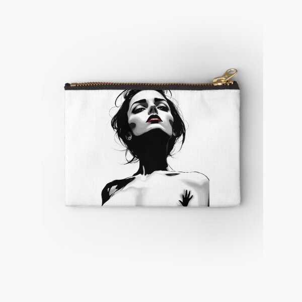 Item preview, Gothic Femme Fatale Portrait - Dark Occult Red Lips Art designed and sold by ERODED SELF.