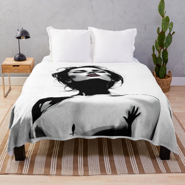 Item preview, Gothic Femme Fatale Portrait - Dark Occult Red Lips Art designed and sold by ERODED SELF.