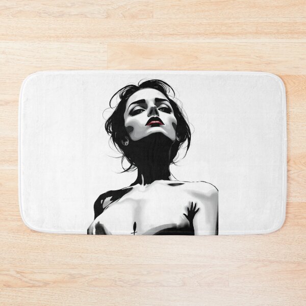Item preview, Gothic Femme Fatale Portrait - Dark Occult Red Lips Art designed and sold by ERODED SELF.