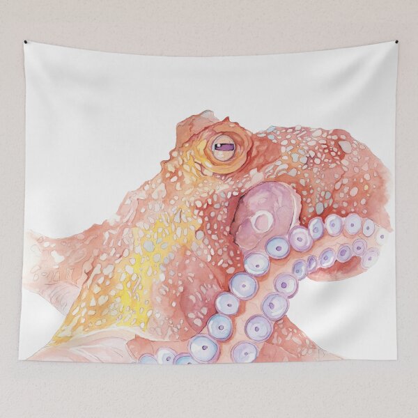 Item preview, Octopus Waving designed and sold by Coastal Watercolors by Laura.