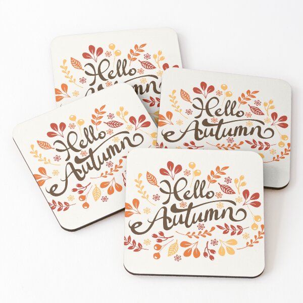 Item preview, Hello Autumn Calligraphy Wreath Fall Floral Typography designed and sold by Little-Miracle.