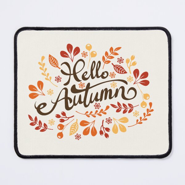 Item preview, Hello Autumn Calligraphy Wreath Fall Floral Typography designed and sold by Little-Miracle.
