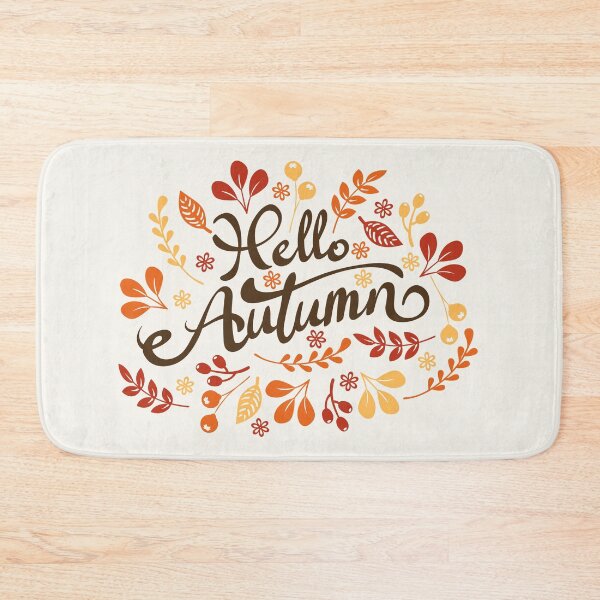Item preview, Hello Autumn Calligraphy Wreath Fall Floral Typography designed and sold by Little-Miracle.