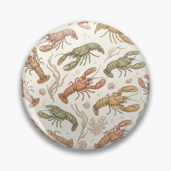 Item preview, Vintage Style Pattern of Lobsters and Marine Elements designed and sold by Marietna2110.