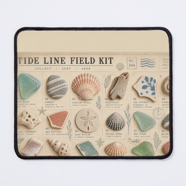 Item preview, Tide Line Field Kit – Vintage Beachcombing Specimen Collection designed and sold by astersgraphics.