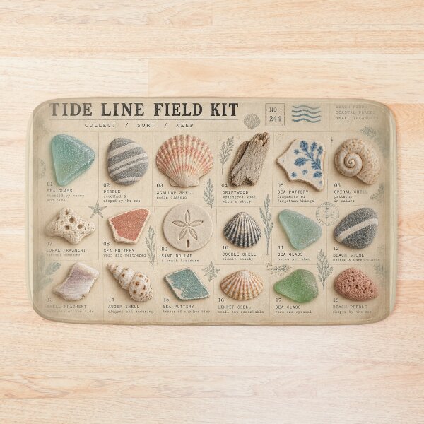 Item preview, Tide Line Field Kit – Vintage Beachcombing Specimen Collection designed and sold by astersgraphics.