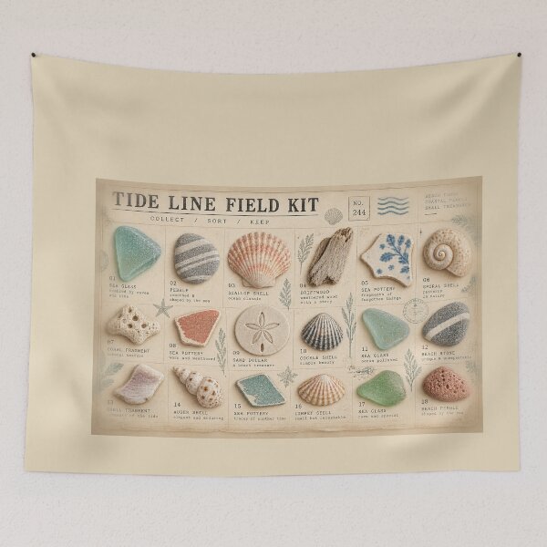 Item preview, Tide Line Field Kit – Vintage Beachcombing Specimen Collection designed and sold by astersgraphics.