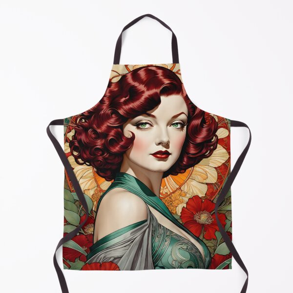 Item preview, Myrna Loy - Oblique Ink and Floral #24009 - Hollywood Legends Art Nouveau Illustration designed and sold by centuryretromedia.