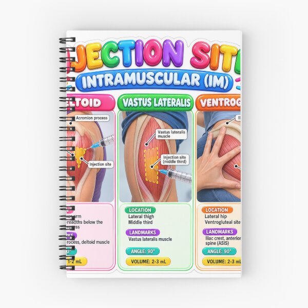Aperçu de l'œuvre Sites d'injection intramusculaire - Autocollant 3D pour étudiants en soins infirmiers créée et vendue par isokinetic.