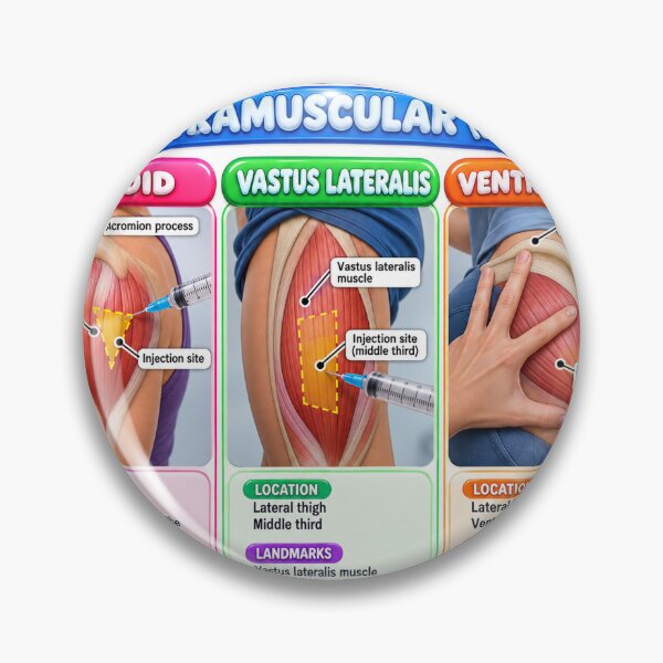 Artikelvorschau, 3D-Aufkleber für Injektionsstellen (intramuskulär) für Krankenpflegeschüler entworfen und verkauft von isokinetic.