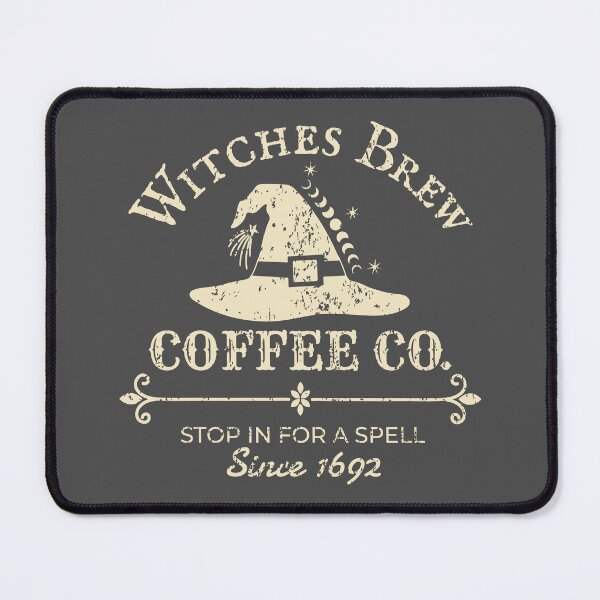 Item preview, Witches Brew Coffee Co. – Witchy Vintage Halloween Coffee Design – Cream designed and sold by Leslie Makes Stuff.