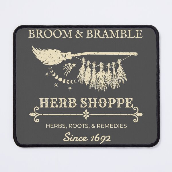 Item preview, Broom & Bramble Herb Shoppe – Witchy Vintage Halloween Herbal Design – Cream designed and sold by Leslie Makes Stuff.
