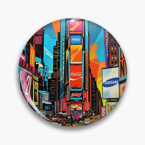 Item preview, Times Square NYC Neon Art - New York City Skyline Illustration designed and sold by AOCollections.