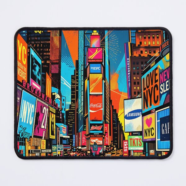 Item preview, Times Square NYC Neon Art - New York City Skyline Illustration designed and sold by AOCollections.