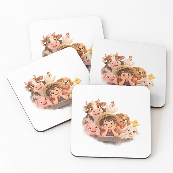 Item preview, Cute Farm Friends – Whimsical Cartoon Farm Animals designed and sold by Joyfulfabric.