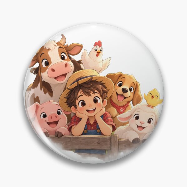 Item preview, Cute Farm Friends – Whimsical Cartoon Farm Animals designed and sold by Joyfulfabric.