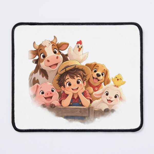 Item preview, Cute Farm Friends – Whimsical Cartoon Farm Animals designed and sold by Joyfulfabric.