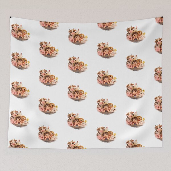 Item preview, Cute Farm Friends – Whimsical Cartoon Farm Animals designed and sold by Joyfulfabric.