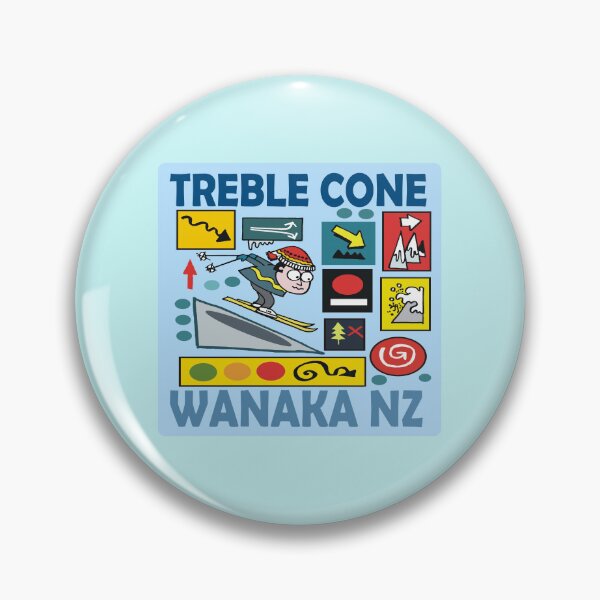 Item preview, Treble Cone Ski Wanaka cartoon sticker designed and sold by Al Benge - NZ & Australian Art.