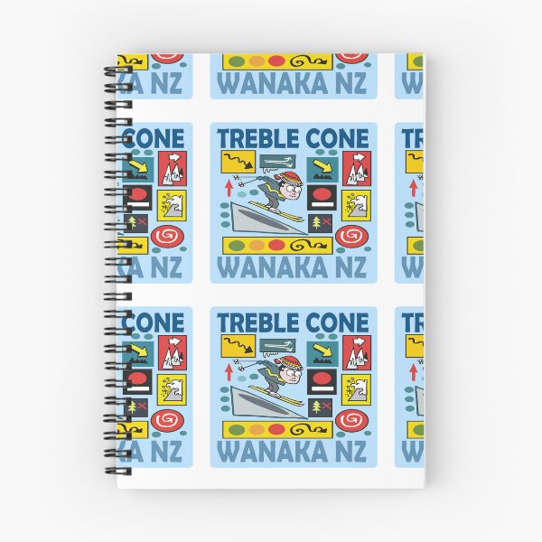 Item preview, Treble Cone Ski Wanaka cartoon sticker designed and sold by Al Benge - NZ & Australian Art.