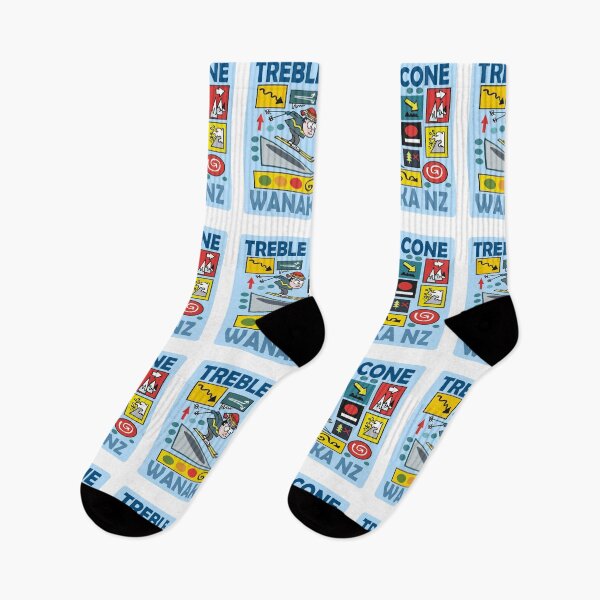 Item preview, Treble Cone Ski Wanaka cartoon sticker designed and sold by Al Benge - NZ & Australian Art.