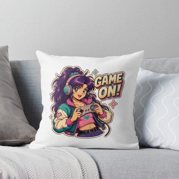 Item preview, Retro 90s Anime Gamer Girl designed and sold by Animepopstudio.