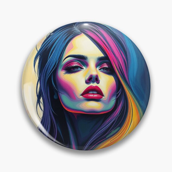 Item preview, Neon Pop Art Goddess - Saturated Colorful Woman Portrait designed and sold by ERODED SELF.