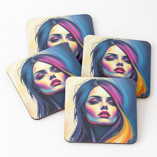 Item preview, Neon Pop Art Goddess - Saturated Colorful Woman Portrait designed and sold by ERODED SELF.