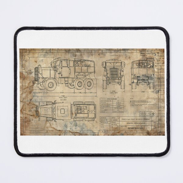 Item preview, Old Wrecker Technical Drawing designed and sold by Auburn-Art.