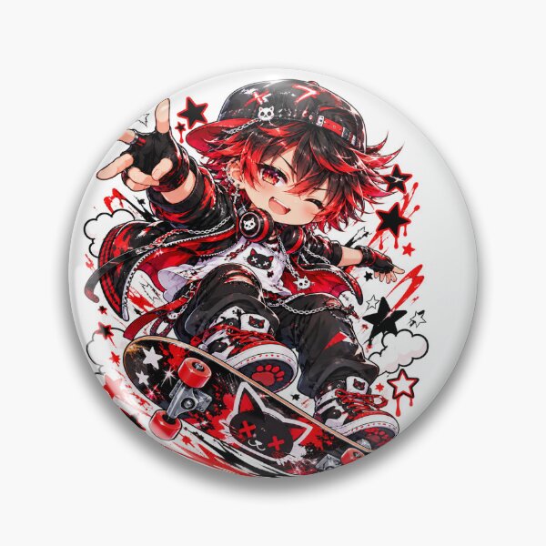 Item preview, Street Shredder – Chibi Anime Skateboard Boy designed and sold by Kubbykat.