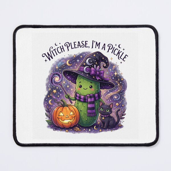 Item preview, Cute Pickle Witch Halloween | Funny Spooky Pickle designed and sold by Basma Designs | Retro, Kawaii Shirts & Stickers.