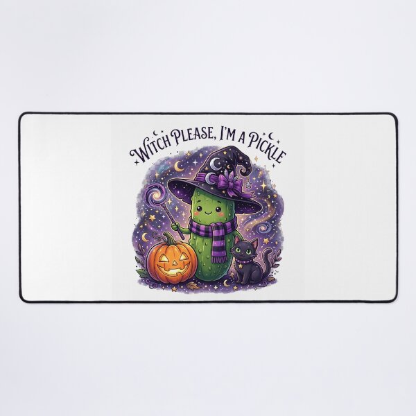 Item preview, Cute Pickle Witch Halloween | Funny Spooky Pickle designed and sold by Basma Designs | Retro, Kawaii Shirts & Stickers.