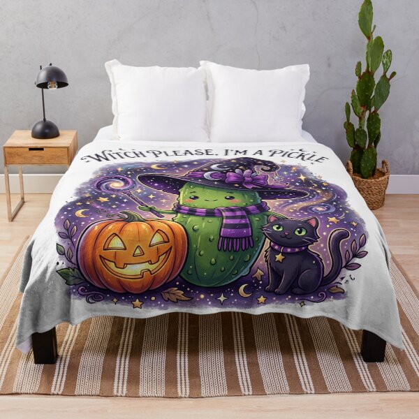 Item preview, Cute Pickle Witch Halloween | Funny Spooky Pickle designed and sold by Basma Designs | Retro, Kawaii Shirts & Stickers.